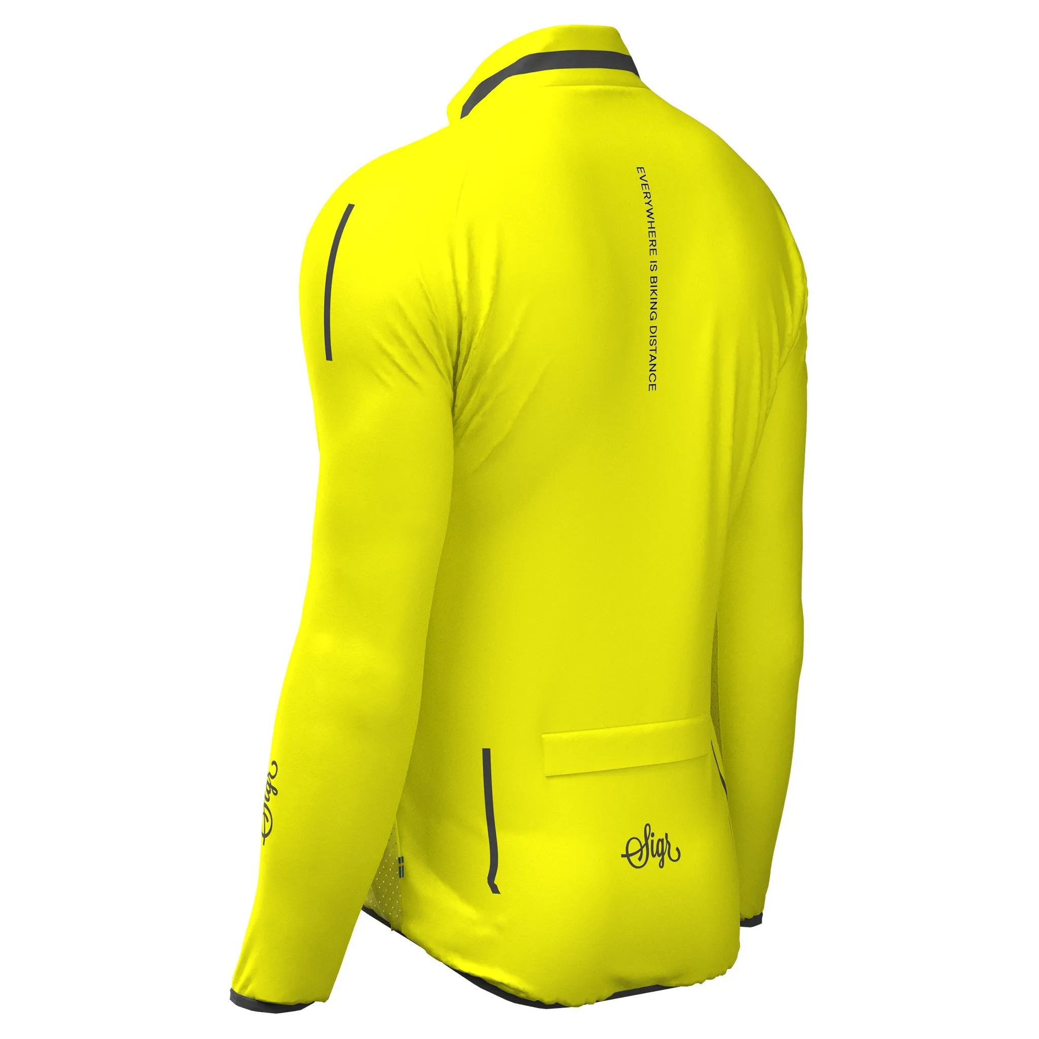 Treriksröset Yellow Men's Cycling WInd/Pack Jacket for Men