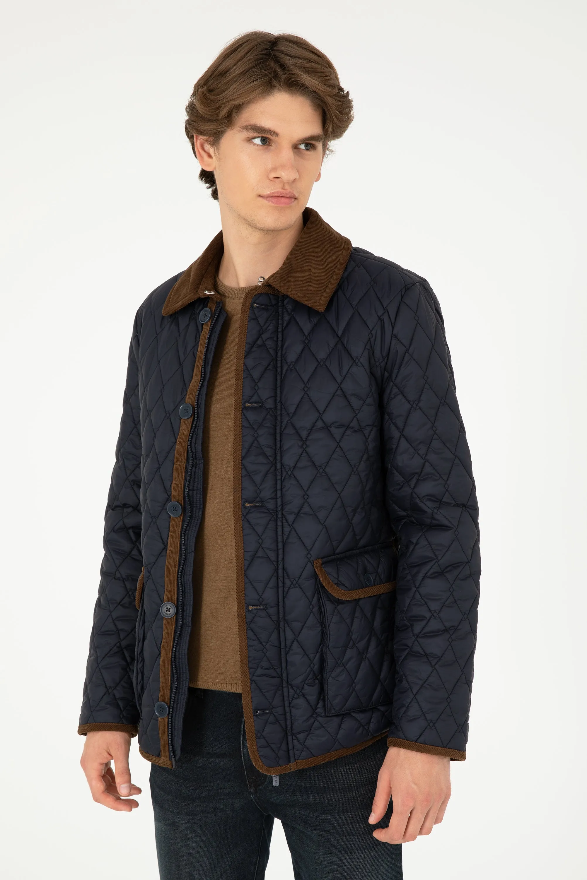 USPA Men Jacket Coat Quilted F/S Navy VR033 USPJK149 US POLO ASSN.