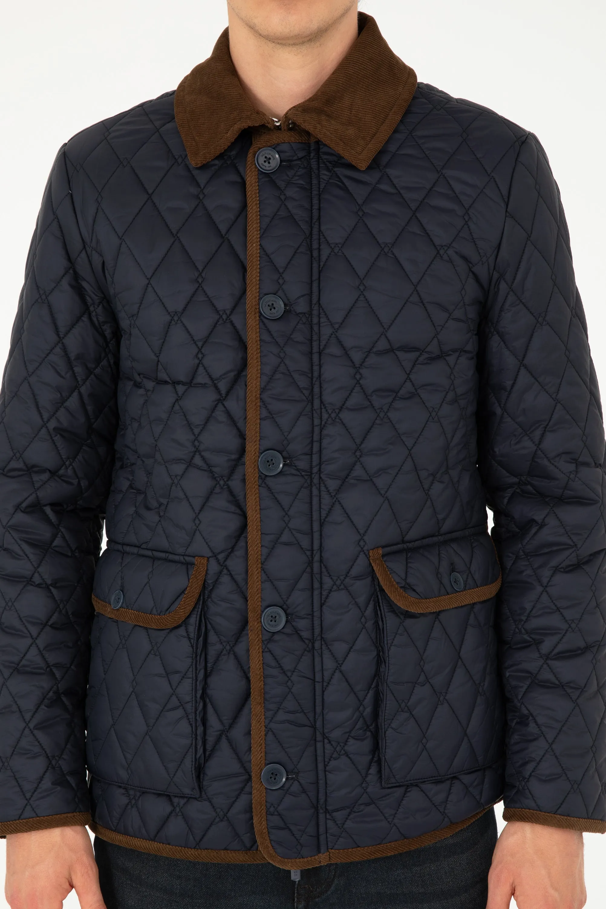 USPA Men Jacket Coat Quilted F/S Navy VR033 USPJK149 US POLO ASSN.