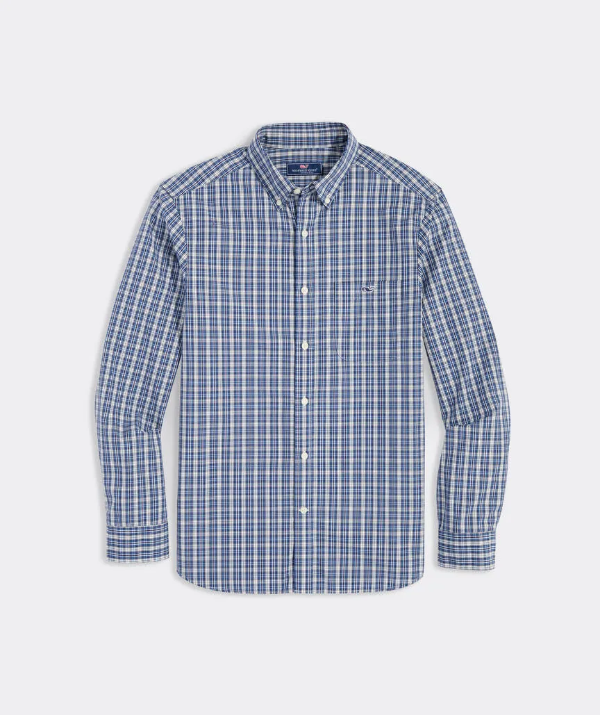 Vineyard Vines Stretch Poplin Tattersall Shirt - Jake Blue Plaid