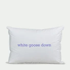 white goose down pillow preassembled with pillow protector