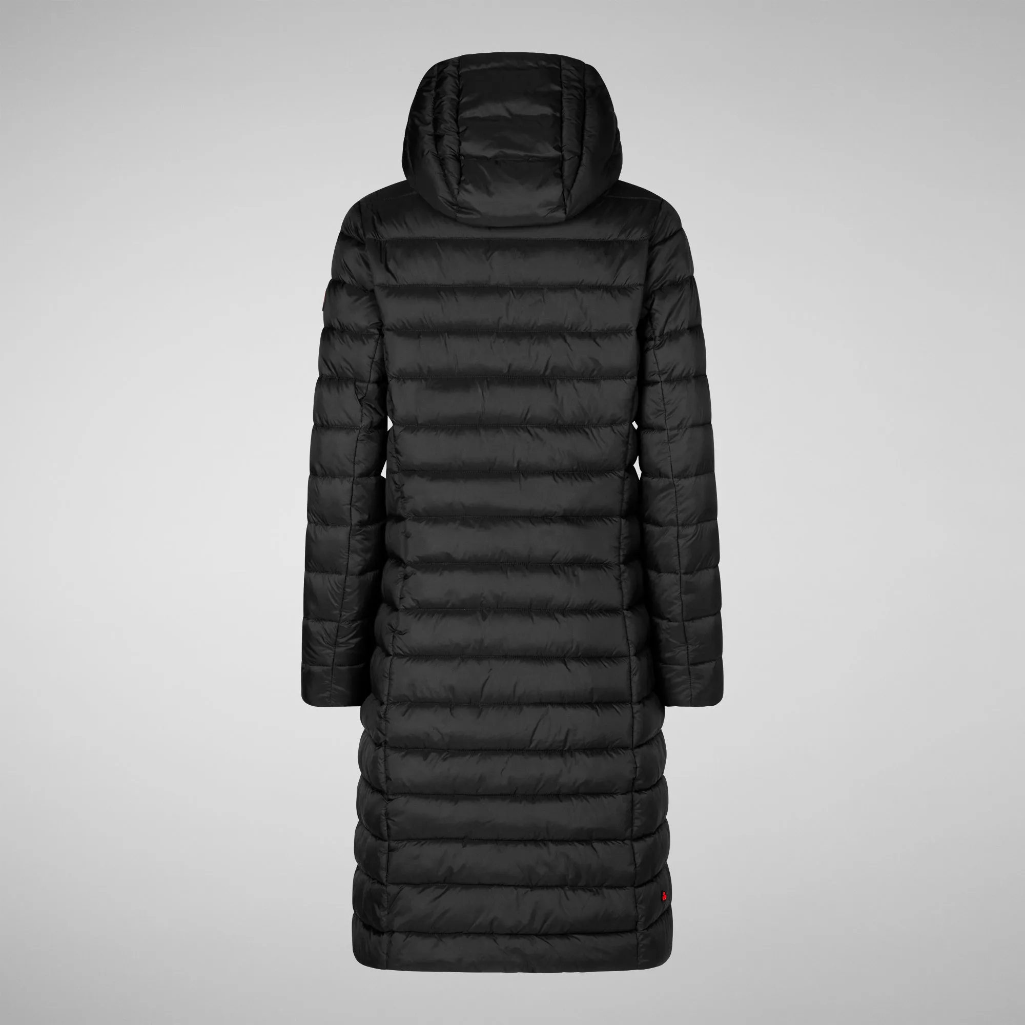 Woman's animal free hooded puffer jacket Eileen in black