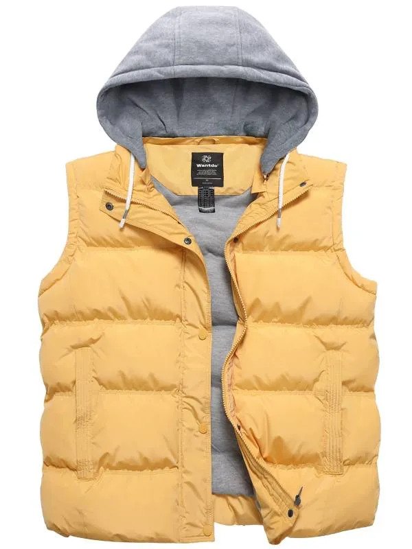 Women's Plus Size Puffer Vest Sleeveless Winter Jacket with Detachable e50